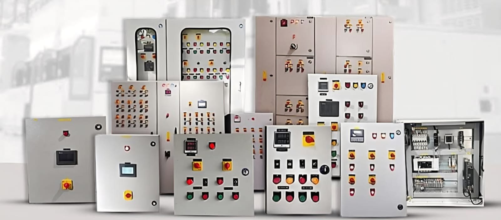 Range of electrical control panels manufactured by Amarvati Automation Industries